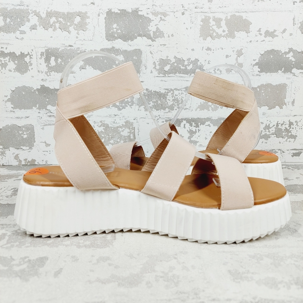 New Madden Girl Pink Platform Elastic Strappy Sandals A36 - Picture 3 of 12